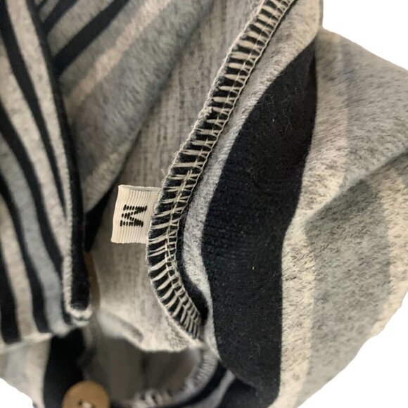 Unbranded Women's M Medium Cowl Neck Sweater Striped Blue Gray Polyester Blend - Picture 7 of 7